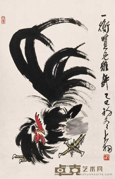 陈大羽 鸡 立轴 95×61cm